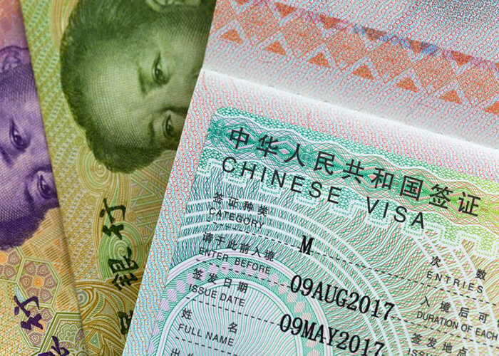 هزینه ویزای چین بر اساس نوع آن